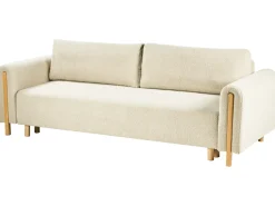 Divano letto 3 posti KVAM Bouclé Bianco sporco con contenitore
