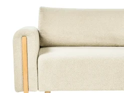 Divano letto 3 posti KVAM Bouclé Bianco sporco con contenitore