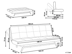Divano letto 3 posti LEEDS Tessuto Multicolore