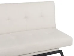 Divano letto 3 posti LEEDS Tessuto Bianco