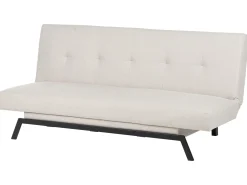 Divano letto 3 posti LEEDS Tessuto Bianco