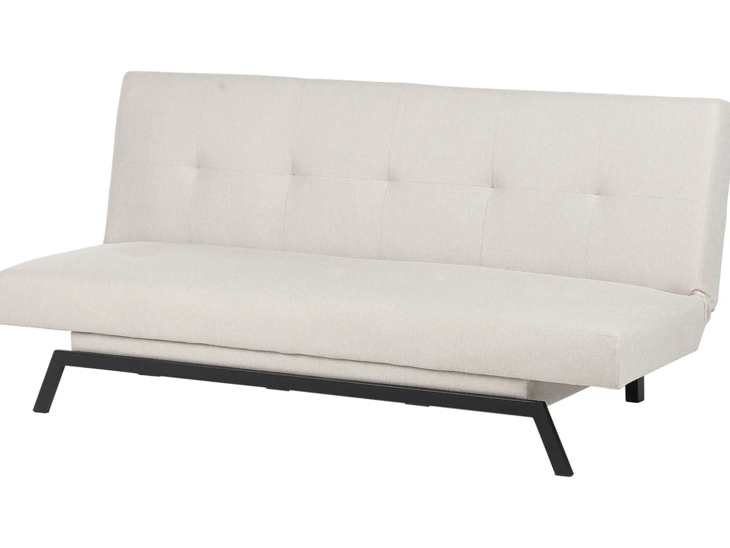 Divano letto 3 posti LEEDS Tessuto Bianco
