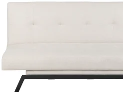 Divano letto 3 posti LEEDS Tessuto Bianco