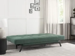 Divano letto 3 posti LEEDS Tessuto Verde