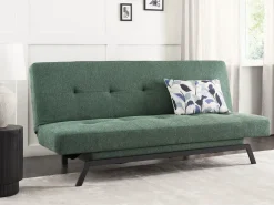Divano letto 3 posti LEEDS Tessuto Verde