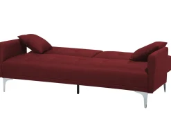 Divano letto 3 posti LUCAN Tessuto Rosso scuro