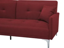Divano letto 3 posti LUCAN Tessuto Rosso scuro