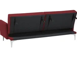 Divano letto 3 posti LUCAN Tessuto Rosso scuro