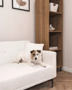 Divano letto 3 posti LUCAN Bouclé Bianco sporco