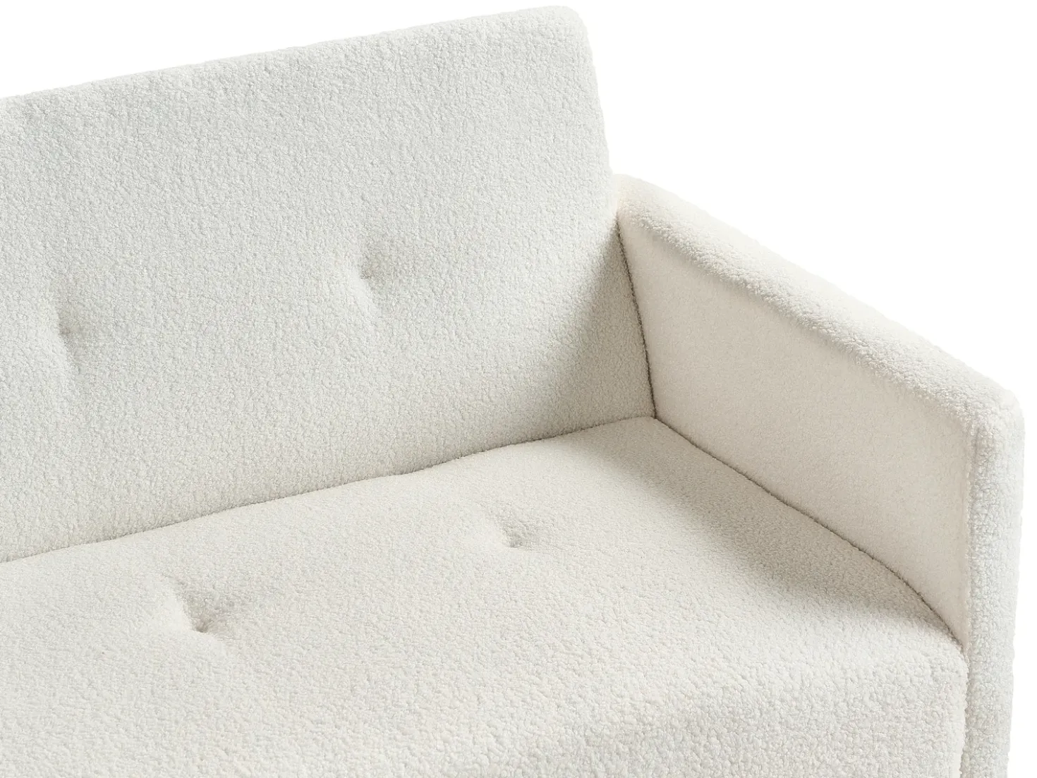 Divano letto 3 posti LUCAN Bouclé Bianco sporco