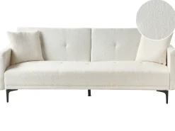 Divano letto 3 posti LUCAN Bouclé Bianco sporco