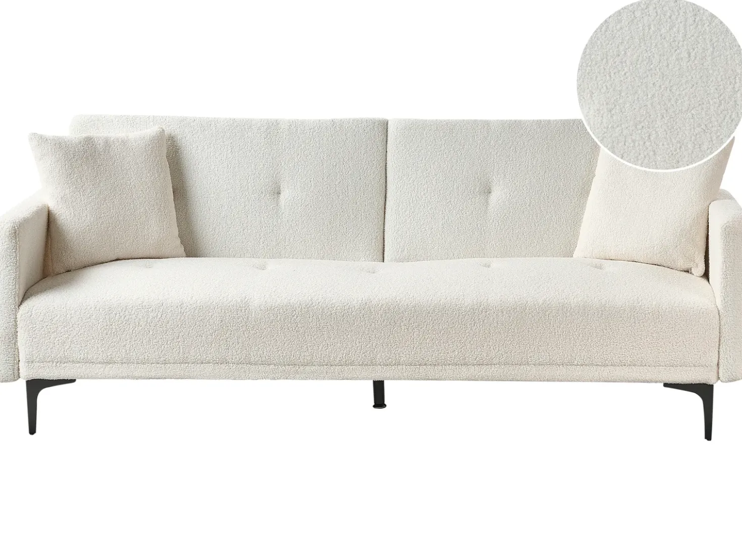 Divano letto 3 posti LUCAN Bouclé Bianco sporco