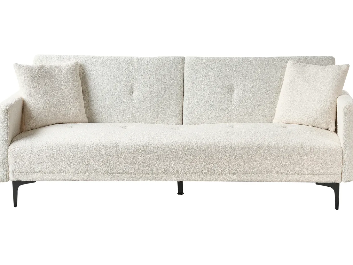 Divano letto 3 posti LUCAN Bouclé Bianco sporco