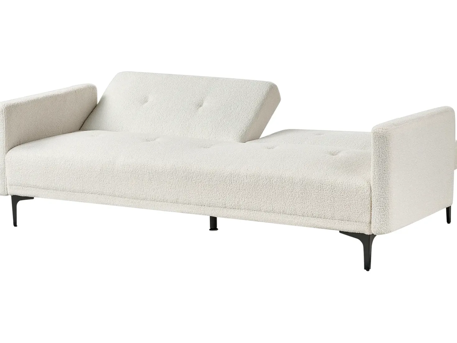 Divano letto 3 posti LUCAN Bouclé Bianco sporco