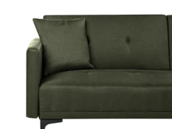 Divano letto 3 posti LUCAN Tessuto Verde scuro
