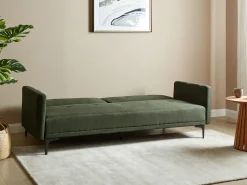 Divano letto 3 posti LUCAN Tessuto Verde scuro