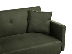 Divano letto 3 posti LUCAN Tessuto Verde scuro