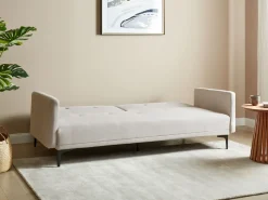 Divano letto 3 posti LUCAN Tessuto Beige chiaro