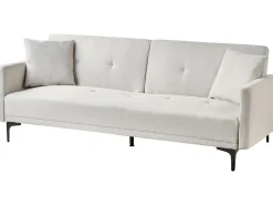 Divano letto 3 posti LUCAN Tessuto Beige chiaro