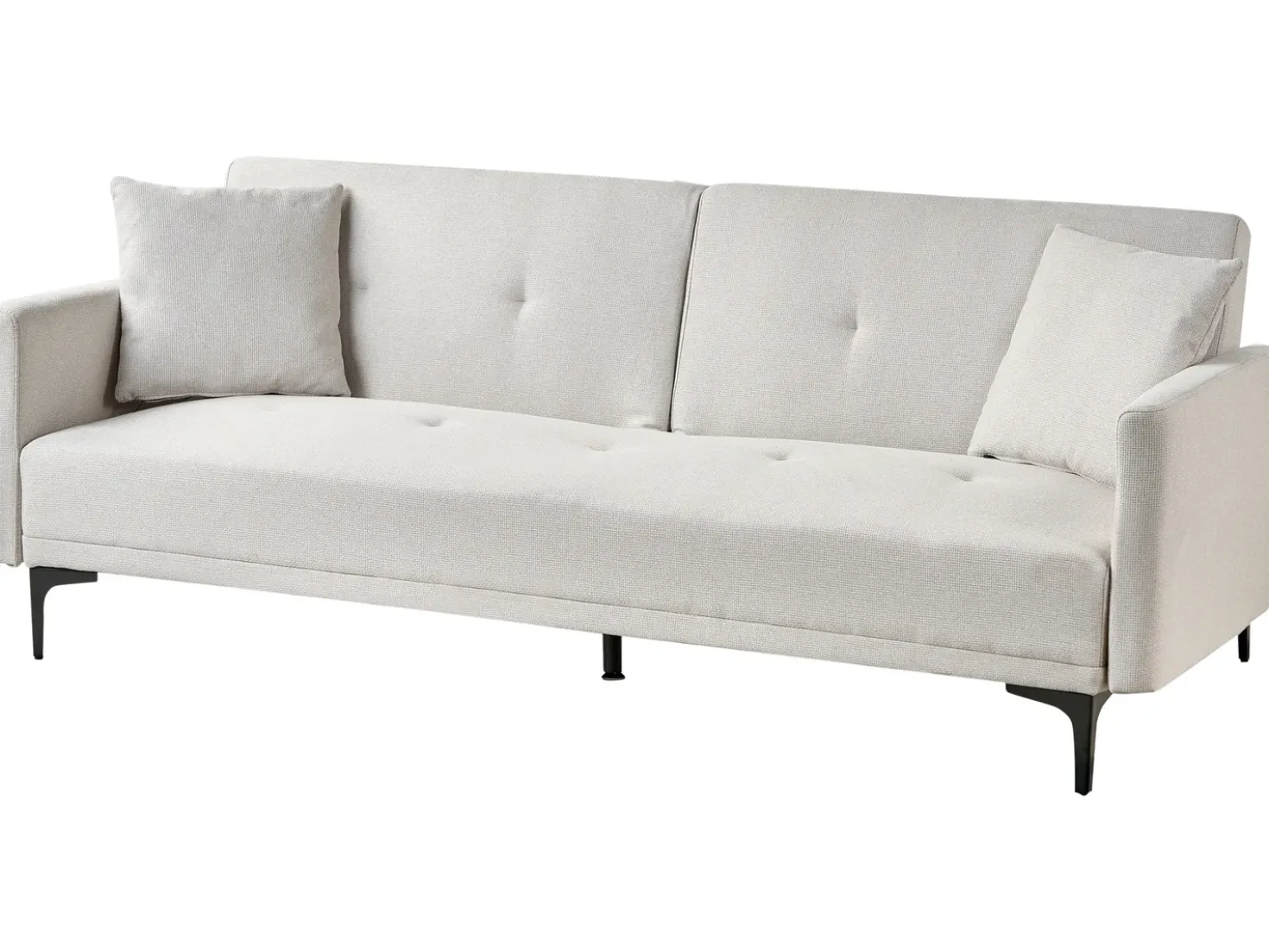 Divano letto 3 posti LUCAN Tessuto Beige chiaro