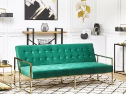 Divano letto 3 posti MARSTAL Velluto Verde smeraldo