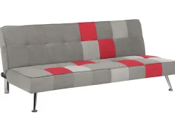 Divano letto 3 posti OLSKER Velluto Grigio chiaro