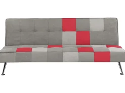 Divano letto 3 posti OLSKER Velluto Grigio chiaro
