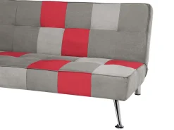 Divano letto 3 posti OLSKER Velluto Grigio chiaro