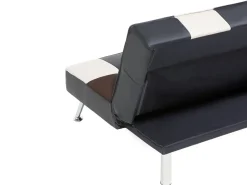 Divano letto 3 posti OLSKER Pelle sintetica Nero