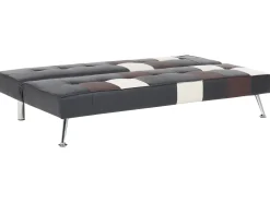 Divano letto 3 posti OLSKER Pelle sintetica Nero