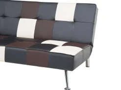 Divano letto 3 posti OLSKER Pelle sintetica Nero
