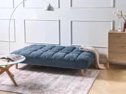 Divano letto 2 posti RISOR Tessuto Blu