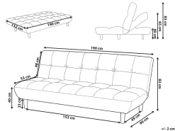 Divano letto 2 posti RISOR Bouclé Beige