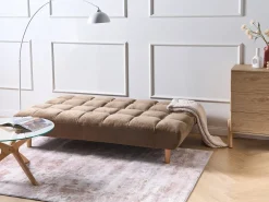 Divano letto 2 posti RISOR Tessuto Marrone