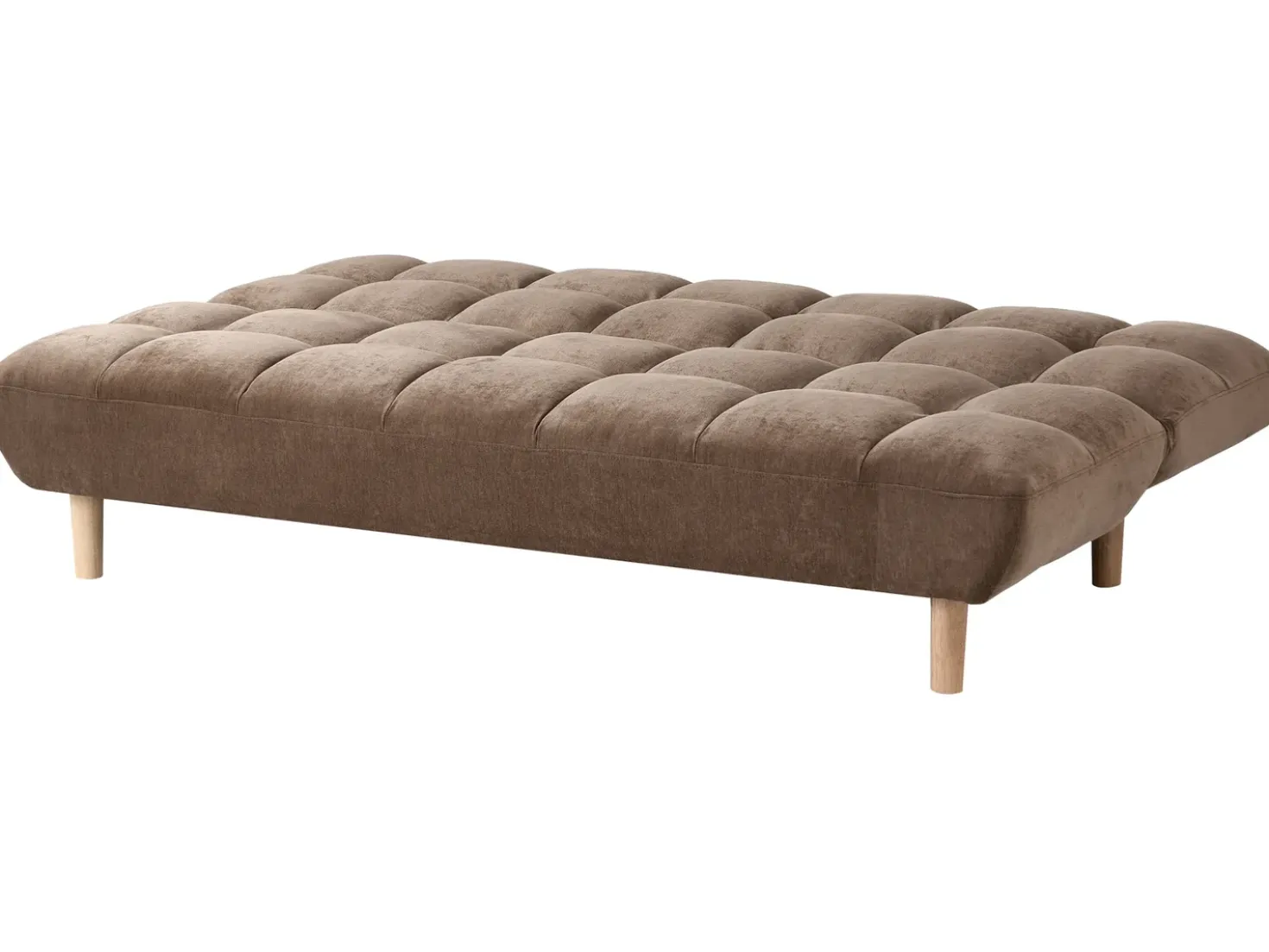 Divano letto 2 posti RISOR Tessuto Marrone