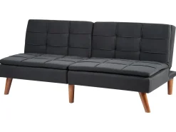 Divano letto 3 posti RONNE Tessuto Nero