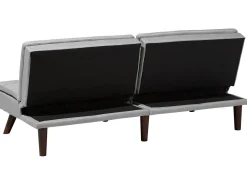 Divano letto 3 posti RONNE Tessuto Grigio chiaro
