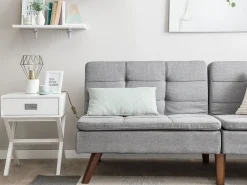 Divano letto 3 posti RONNE Tessuto Grigio chiaro