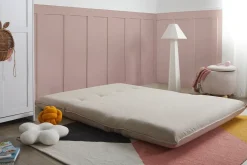 Divano letto 2 posti ROROS Lino sintetico Beige
