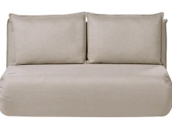 Divano letto 2 posti ROROS Lino sintetico Beige