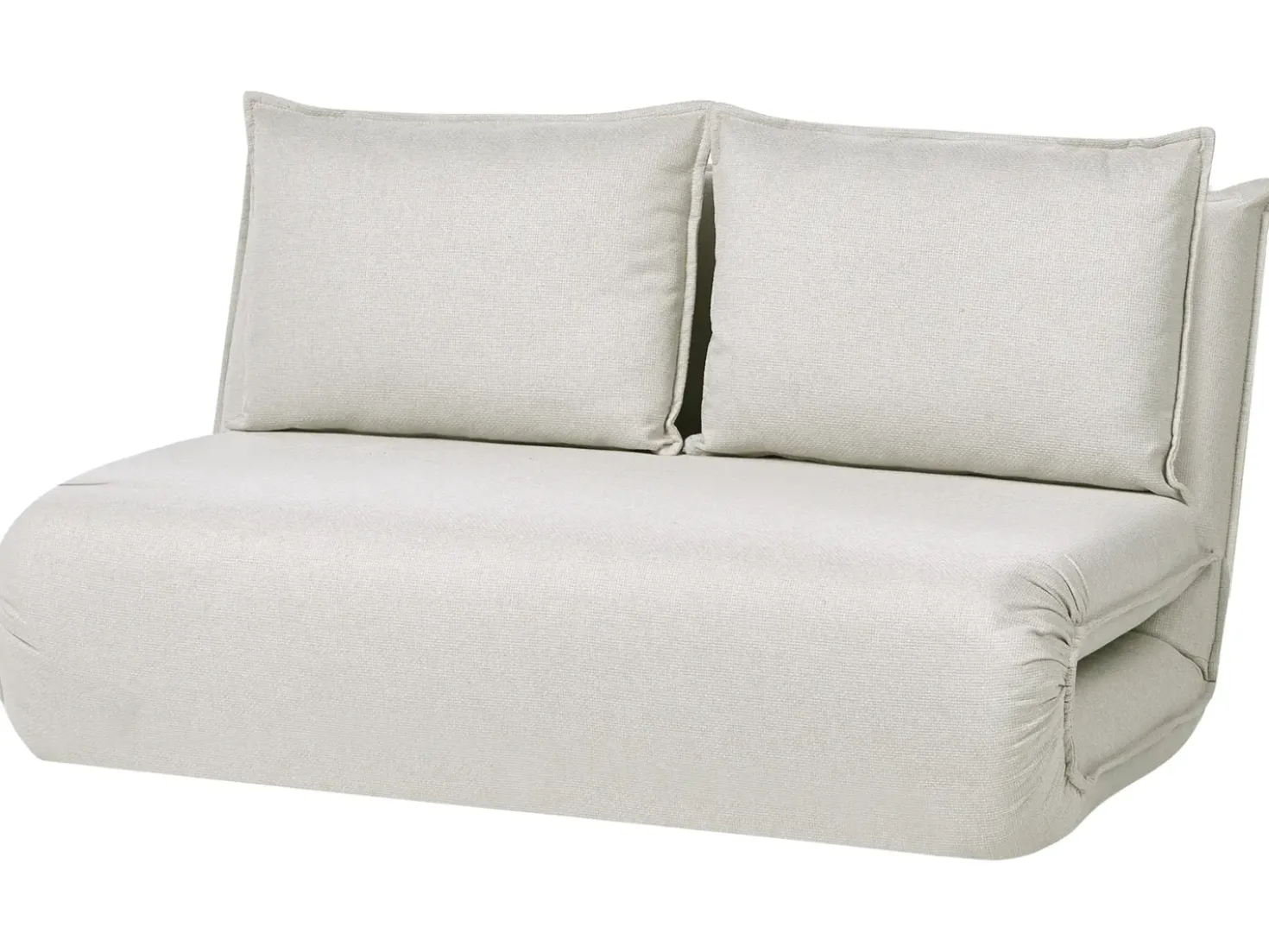 Divano letto 2 posti ROROS Lino sintetico Bianco sporco