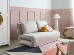 Divano letto 2 posti ROROS Lino sintetico Bianco sporco