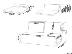 Divano letto 2 posti ROROS Lino sintetico Bianco sporco