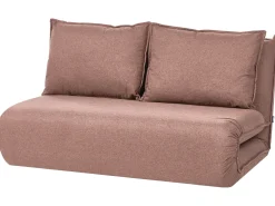 Divano letto 2 posti ROROS Lino sintetico Marrone