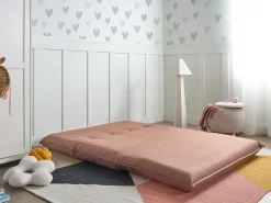 Divano letto 2 posti ROROS Lino sintetico Marrone