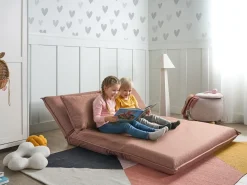 Divano letto 2 posti ROROS Lino sintetico Marrone