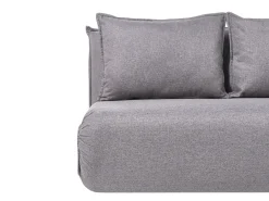 Divano letto 2 posti ROROS Lino sintetico Grigio scuro