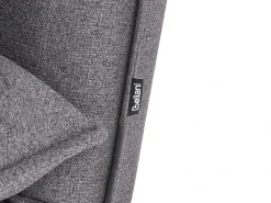 Divano letto 2 posti ROROS Lino sintetico Grigio scuro