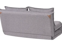 Divano letto 2 posti ROROS Lino sintetico Grigio scuro