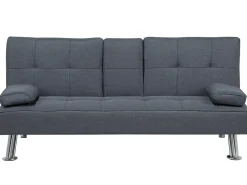 Divano letto 3 posti ROXEN Tessuto Grigio scuro
